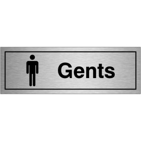 Gents Brushed Aluminium Door Sign