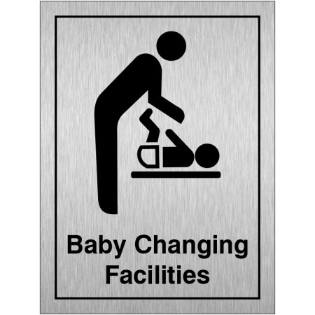 Baby Changing Facilities (Portrait) Toilet Aluminium Door Sign