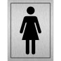 Ladies Toilets (Symbol) Brushed Aluminium Door Sign