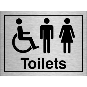 Unisex and Disabled Toilet Aluminium Door Sign