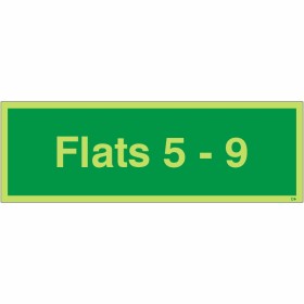 Glow in the dark Flats 5-9 wayfinding safety sign