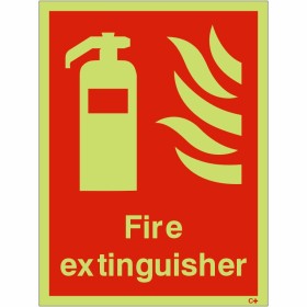 Glow in the Dark Fire Extinguisher Sign