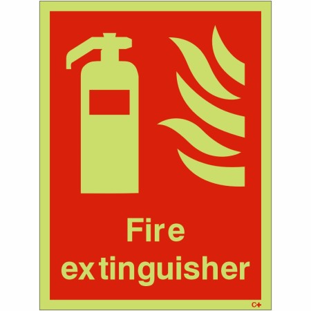 Glow in the Dark Fire Extinguisher Sign
