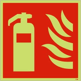 Glow in the Dark Fire Extinguisher Symbol Sign