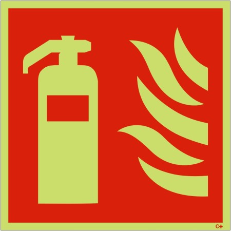 Glow in the Dark Fire Extinguisher Symbol Sign