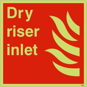 Dry Riser Inlet Glow In The Dark Sign