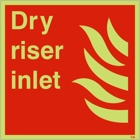 Dry Riser Inlet Glow In The Dark Sign
