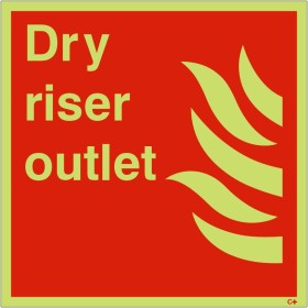 Dry Riser Outlet Glow In The Dark Sign