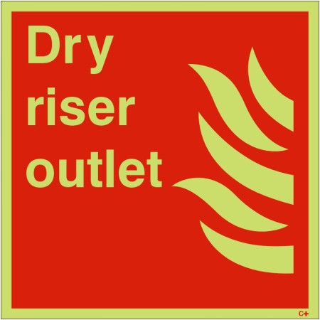 Dry Riser Outlet Glow In The Dark Sign