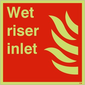 Wet Riser Inlet Glow In The Dark Sign