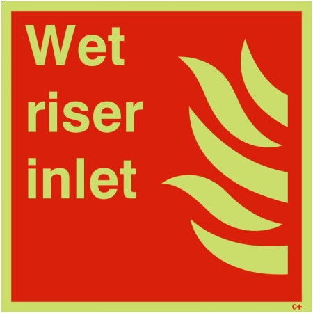 Wet Riser Inlet Glow In The Dark Sign