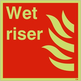 Glow in the Dark Wet Riser Sign