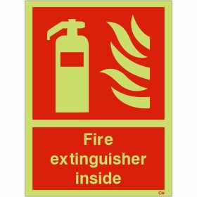 Glow in the Dark Fire Extinguisher Inside Sign