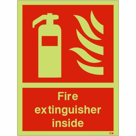 Glow in the Dark Fire Extinguisher Inside Sign