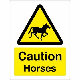 Caution Horses Sign