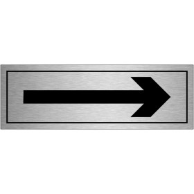 Right Arrow Brushed Aluminium Sign