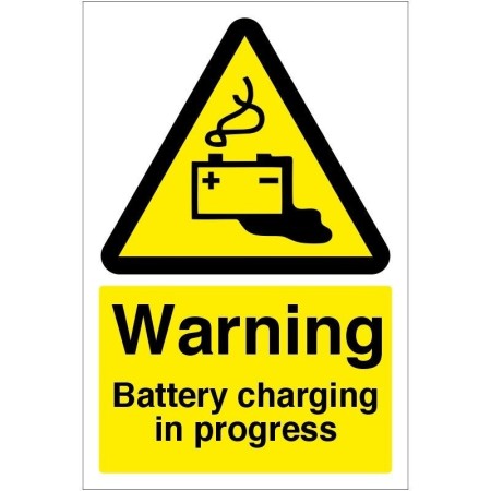 Warning Battery Charging In Progress safety sign