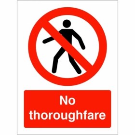 No Thoroughfare prohibition safety sign