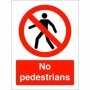No Pedestrians prohibition safety sign
