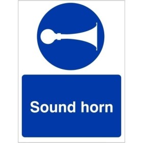 Sound Horn mandatory safety sign with horn symbol