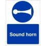 Sound Horn mandatory safety sign with horn symbol