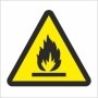 Flammable hazard symbol warning sign with flame icon
