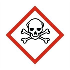 Toxic poison hazard skull and crossbones safety sign