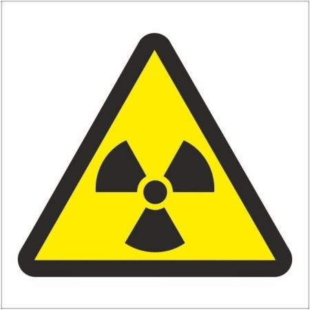 Radiation symbol warning safety sign yellow and black