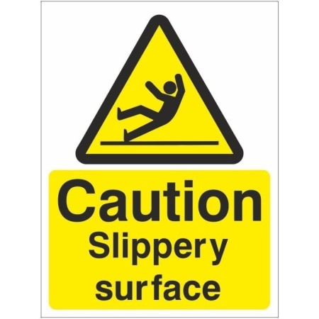 Caution Slippery Surface warning safety sign