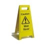 Caution Wet Floor free standing folding warning sign