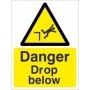 Danger Drop Below warning safety sign