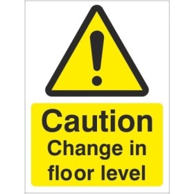Caution Change In Floor Level warning safety sign