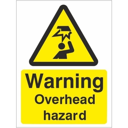 Warning Overhead Hazard safety warning sign