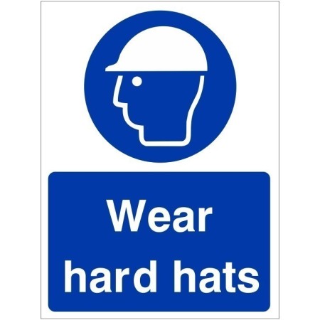 Wear Hard Hats mandatory PPE safety sign