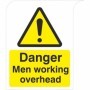 Curve Top Danger Men Working Overhead safety warning sign