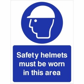 Safety Helmets Must Be Worn In This Area mandatory safety sign