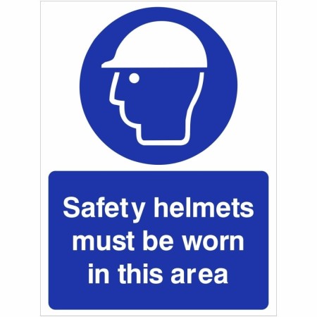 Safety Helmets Must Be Worn In This Area mandatory safety sign
