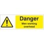 Danger Men Working Overhead safety warning sign
