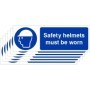 Pack of 6 safety helmets must be worn mandatory PPE signs