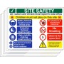 Pack of 6 construction site safety signs with children must not play warning and PPE instructions