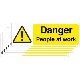 Danger People At Work warning sign yellow black