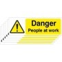 Danger People At Work warning sign yellow black