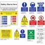 Construction safety signs pack with multiple warning
