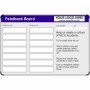 Custom workplace feedback board with dry wipe sections for comments and actions