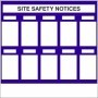 Site safety notices board sign with grid layout for multiple notices