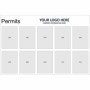 Permits notice board sign with multiple A4 document display sections