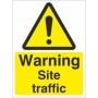 Warning Site Traffic safety sign with hazard symbol and text