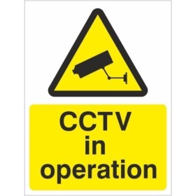 CCTV In Operation warning sign with camera symbol