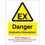 Danger Explosive Atmosphere ATEX Category 3 safety sign