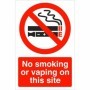 No smoking or vaping on this site prohibition sign